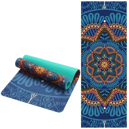5.5 MM Lotus Pattern Suede TPE Yoga Mat Pad Non-Slip Slimming Exercise Fitness Gymnastics Mat Body Building Esterilla Pilates