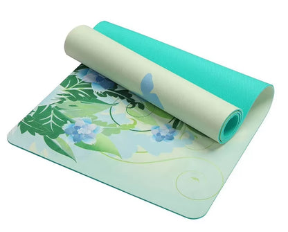 5.5 MM Lotus Pattern Suede TPE Yoga Mat Pad Non-Slip Slimming Exercise Fitness Gymnastics Mat Body Building Esterilla Pilates