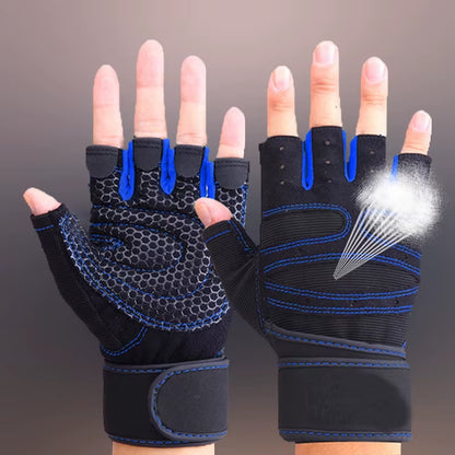 Sports Fitness Gloves Half Finger Breathable Gym Weightlifting Gloves Dumbbell Crossfit Workout Power Weight Lifting Equipment
