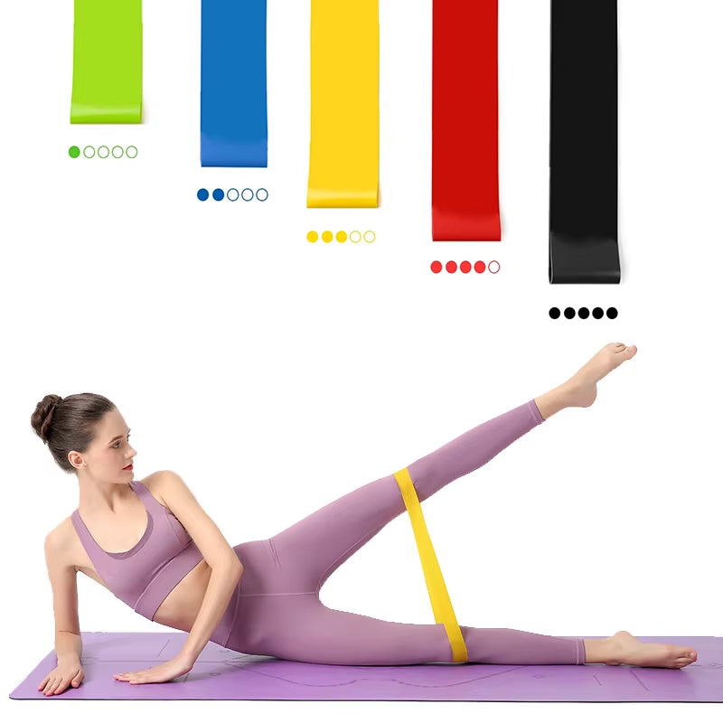 Pack de 5 bandas elásticas de resistencia progresiva Kinema Fit para entrenar en casa o en el gym