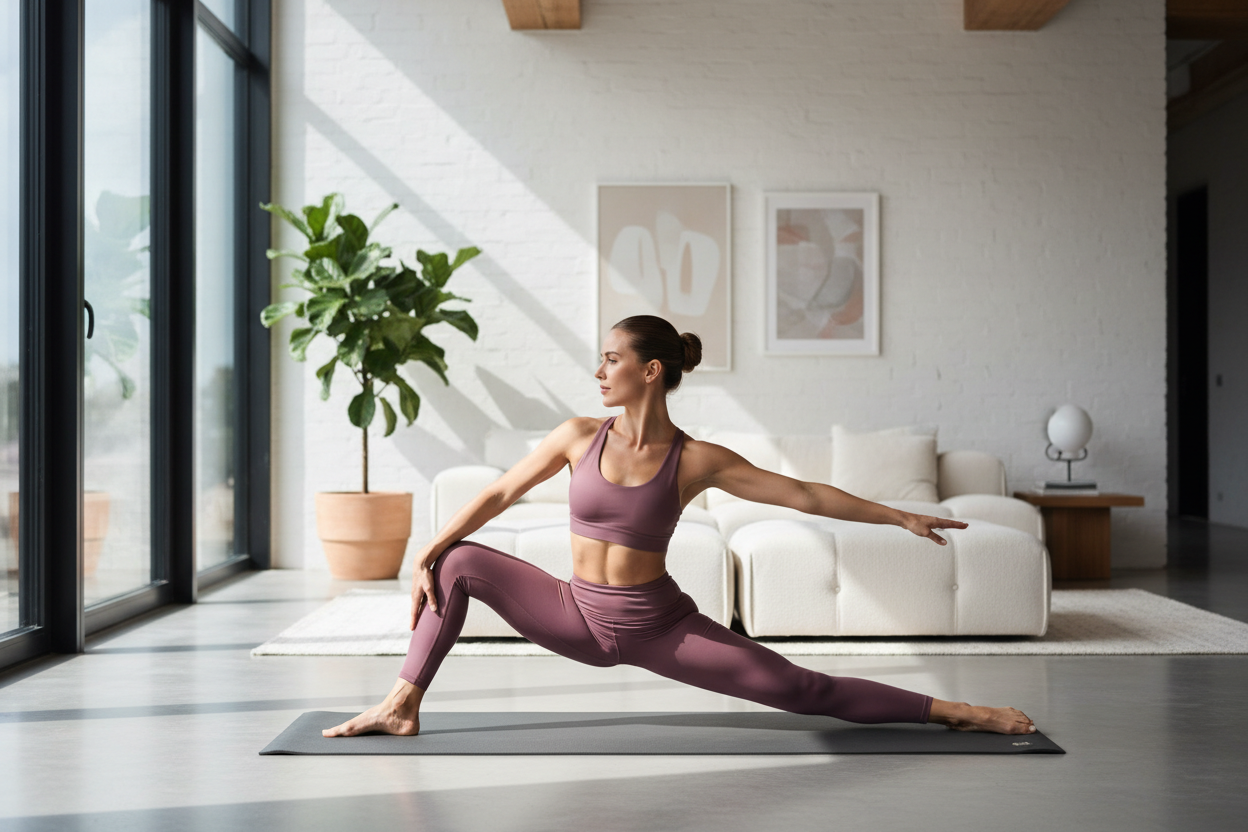 Esterilla de yoga y fitness antideslizante 4mm Kinema Fit para yoga, pilates y stretching